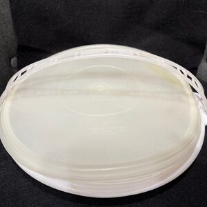 TUPPERWARE 6 Section Relish Veggie Tray #405 Clear Lid #224 & Carolier Handle